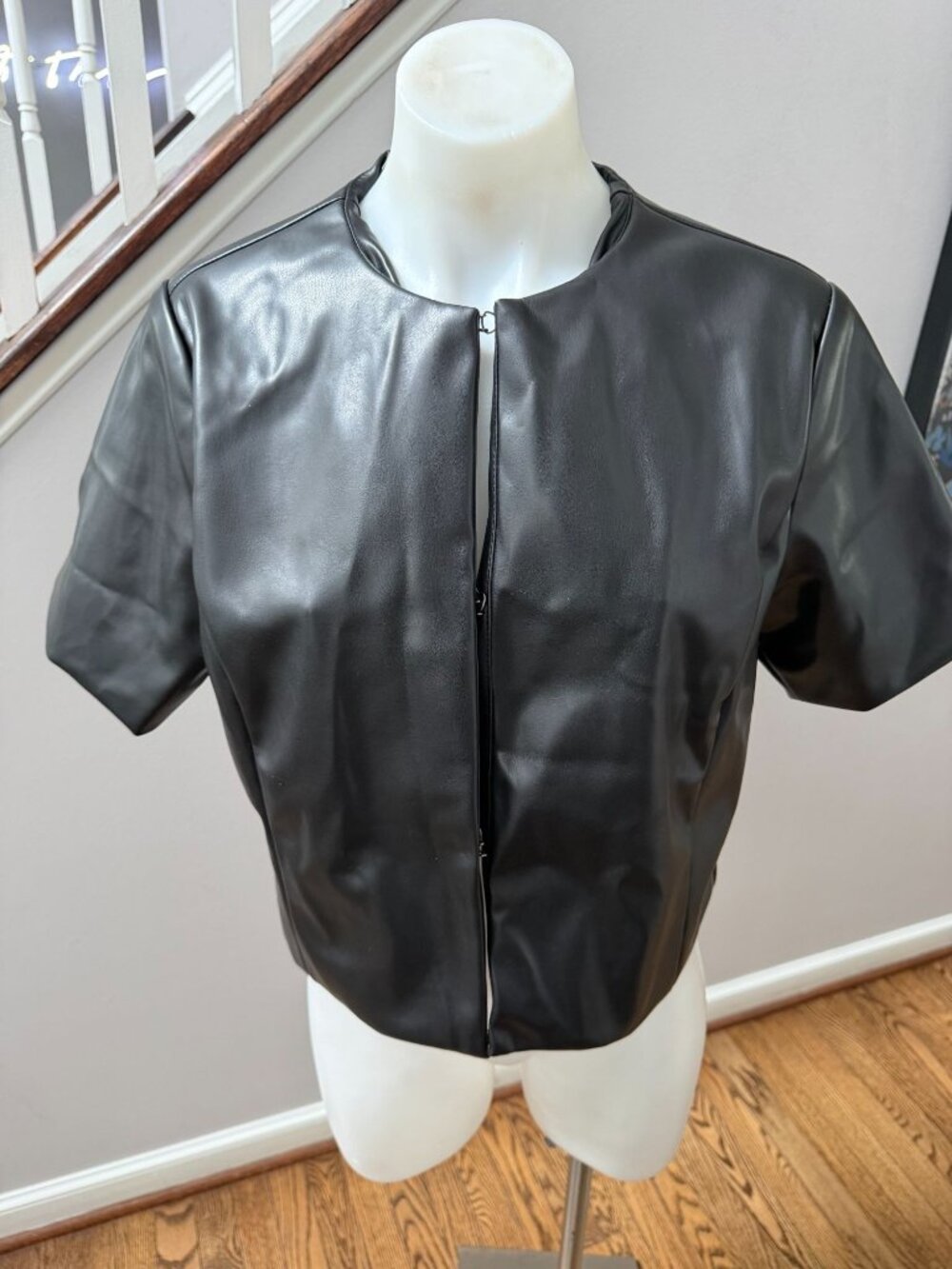 SIX/FIFTY six fifty vegan faux leather blazer jacket in black size large